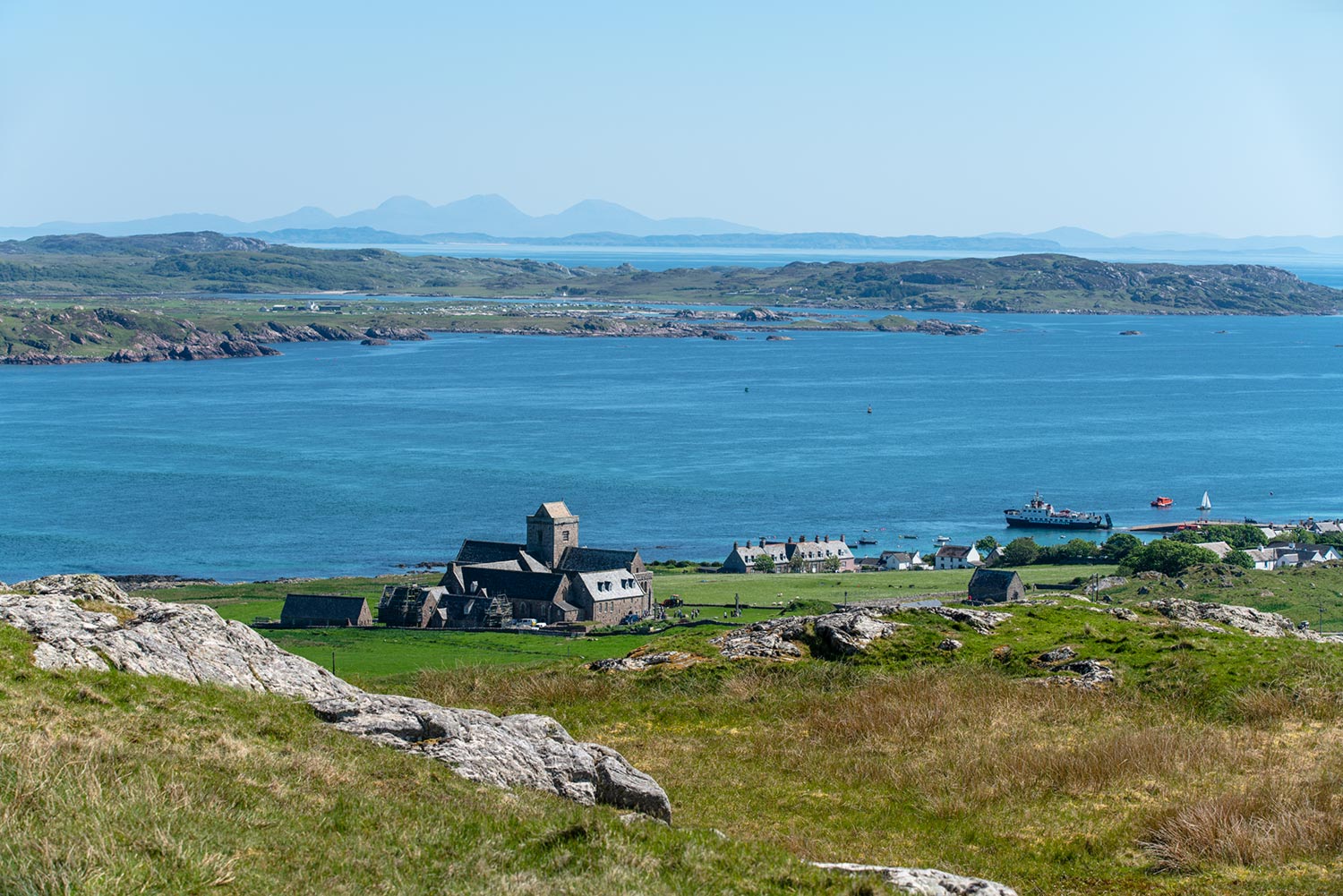 Dunn I, Iona, Scotland, with Iona Abbey in view